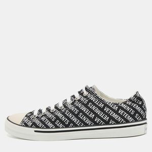 Vetements Black/white Logo Print Canvas Low Top Sneakers Size 44